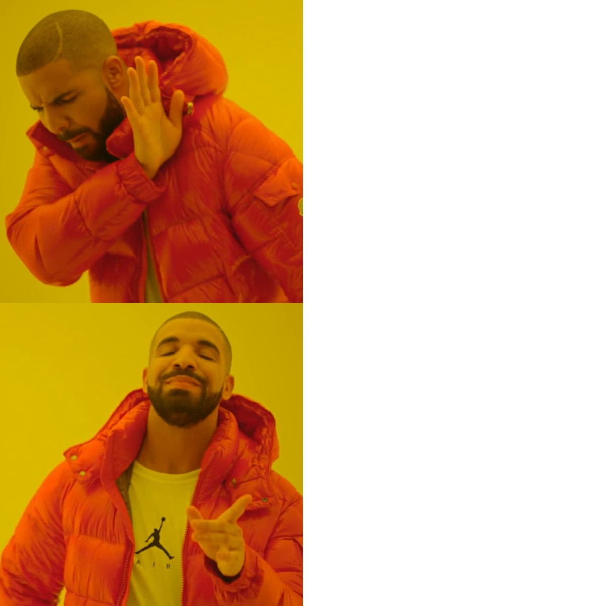 Drake Hotline Bling meme about Magna